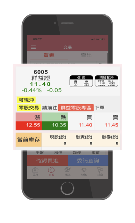 超直覺簡易式下單介面